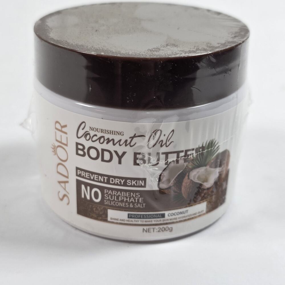 Sadoer Coconut Oil Body Butter 200g Moisturizing Dry Skin Cream Paraben Free